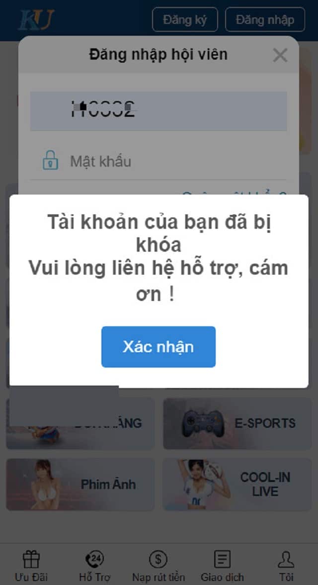 Tài khoản Kubet bị khóa có nhiều cách xử lý